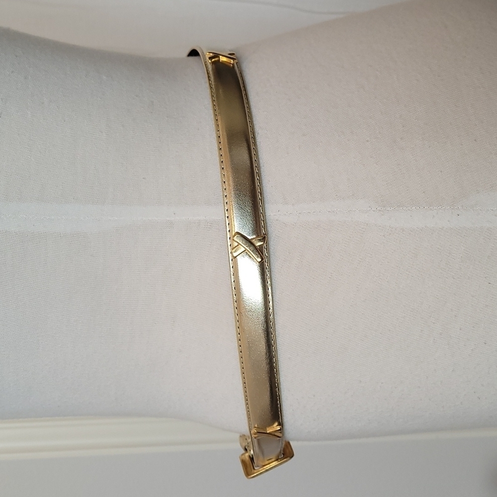 Goldtone Leather Embellished Belt - Picture 2 of 4